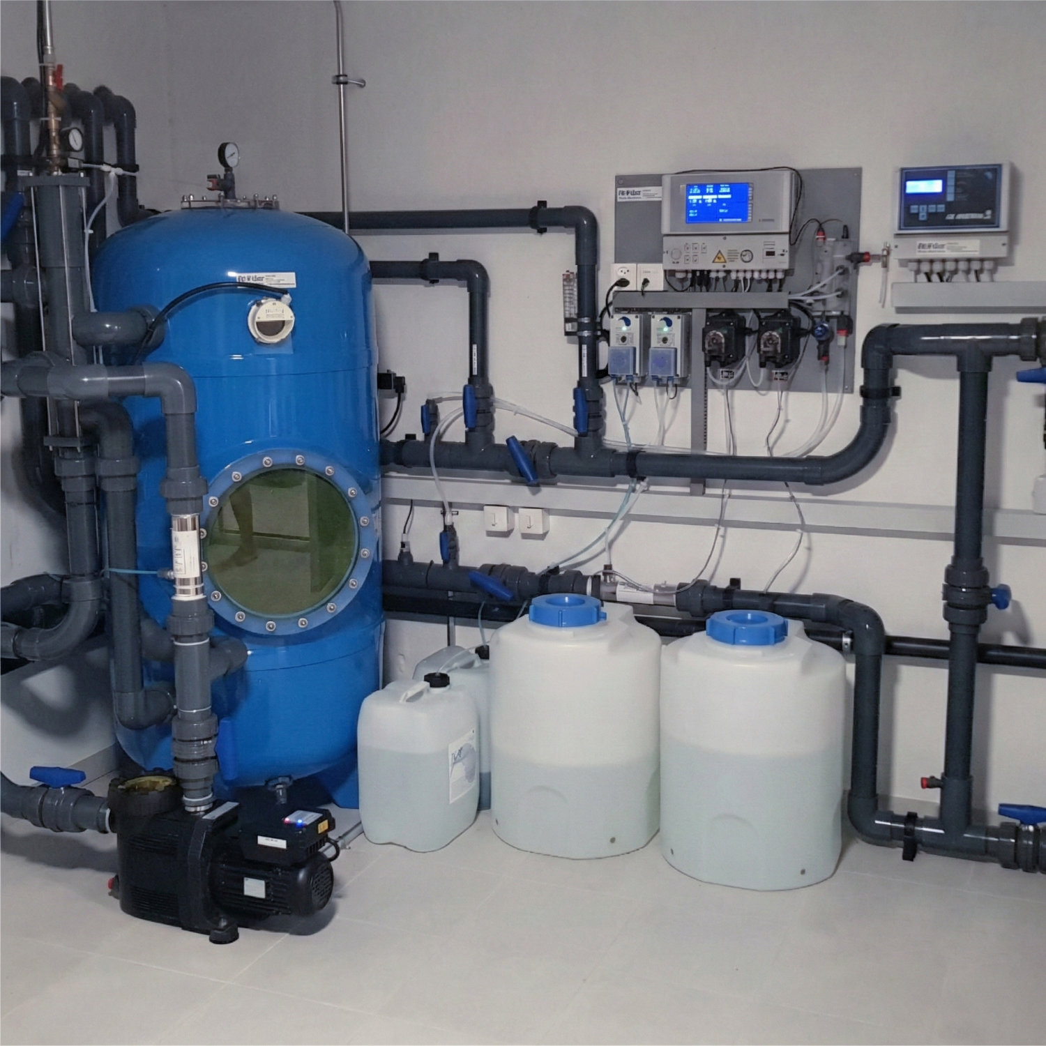 Local technique d'une piscine dans le Canton de Vaud en Suisse